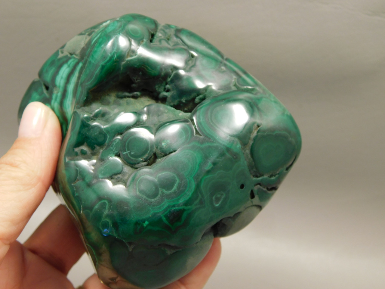 Malachite Polished Rock Banded Green Eyes Africa #O11