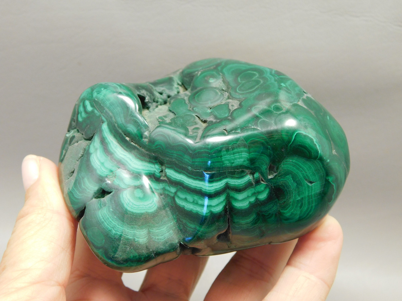 Malachite Polished Rock Banded Green Eyes Africa #O11