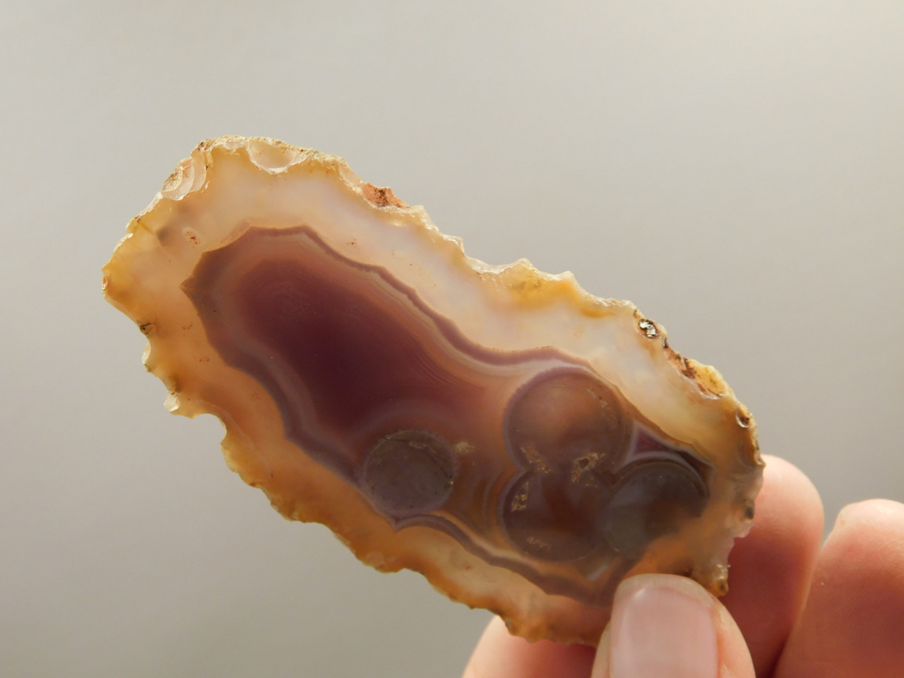 Laguna Agate Polished Stone Collector Banded Pink Rock #O21