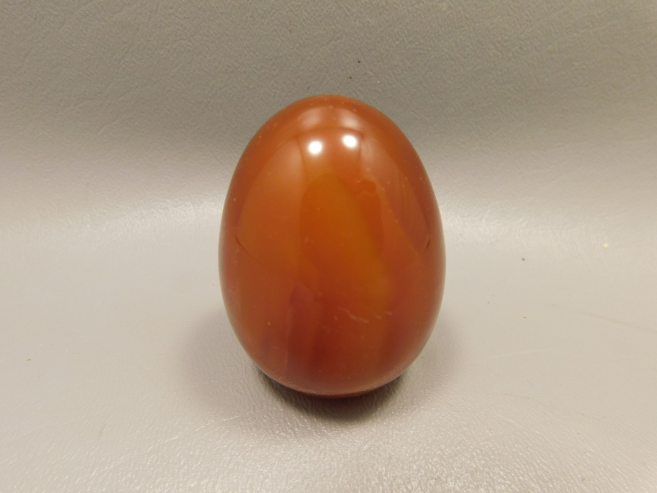 Carnelian Agate Egg Shaped Stone 2 inch Orange Gemstone #O9
