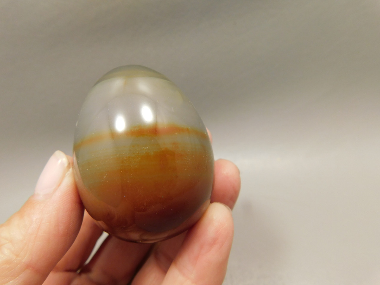 Carnelian Agate Egg Shaped Stone 2 inch Orange Gemstone #O13