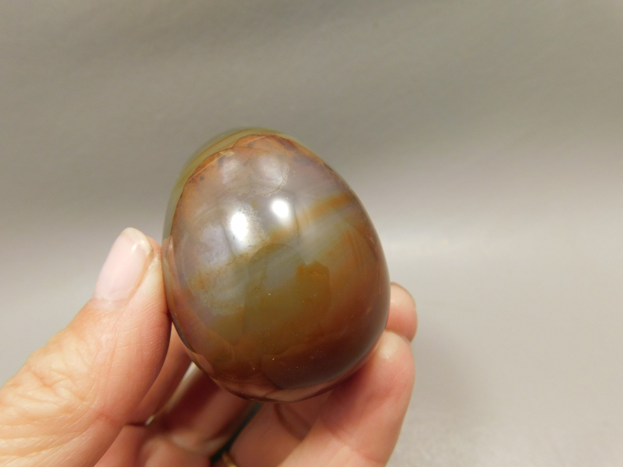 Carnelian Agate Egg Shaped Stone 2 inch Orange Gemstone #O13
