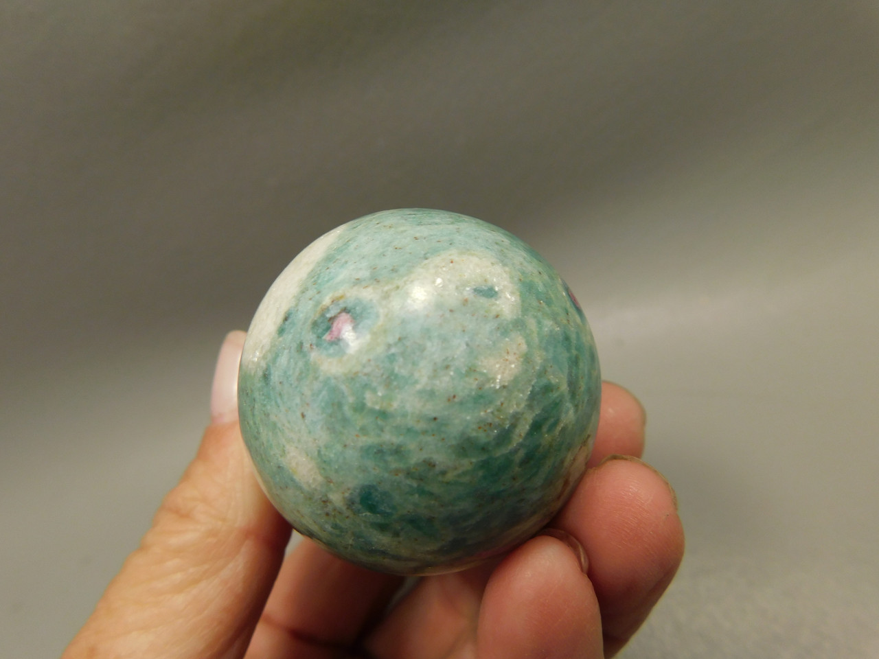 Ruby and Fuchsite Egg Shaped Stone 2.35 inch Carved Rock #O2