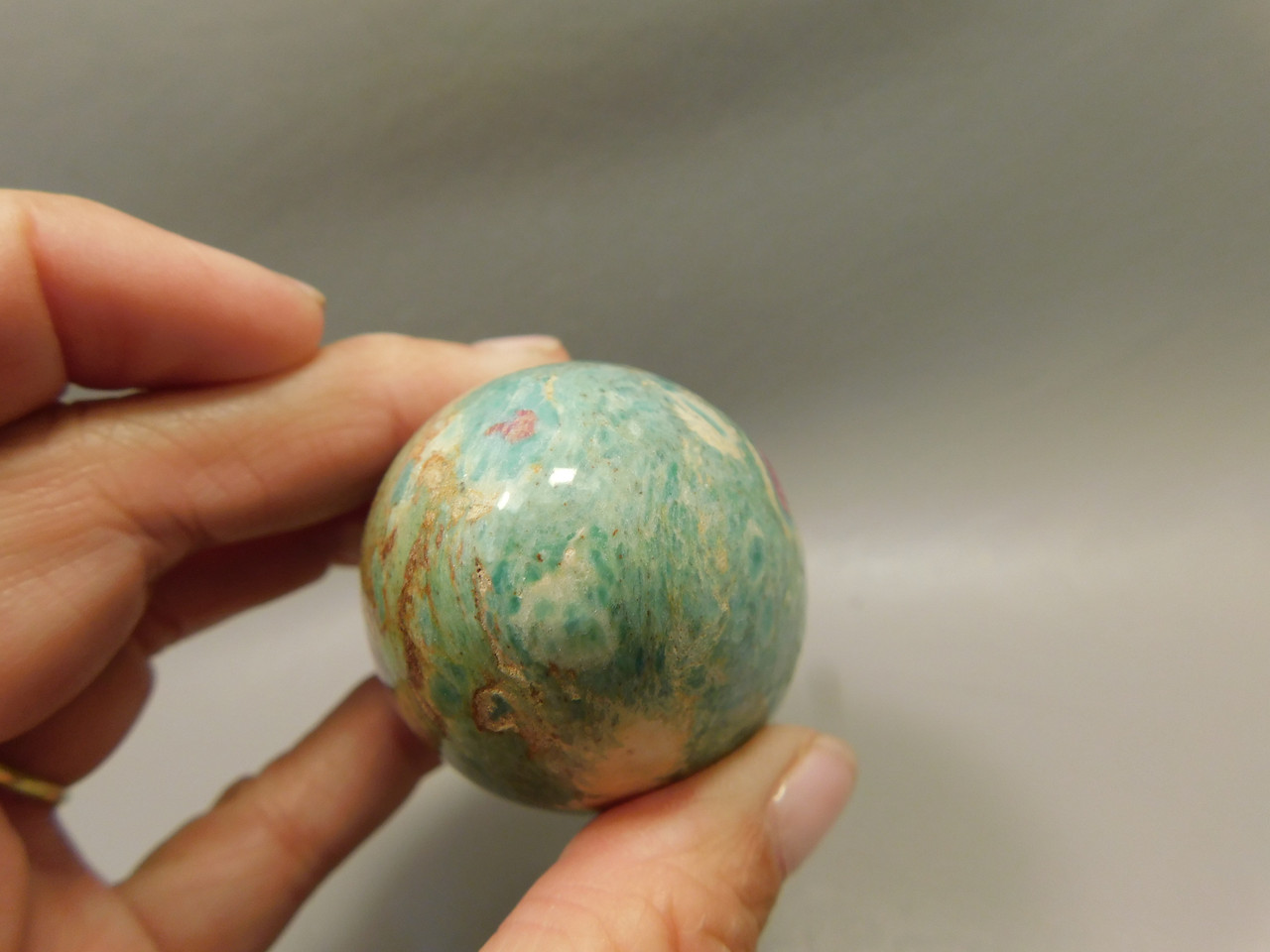 Ruby and Fuchsite Egg Shaped Stone 2.4 inch Carved Rock #O4