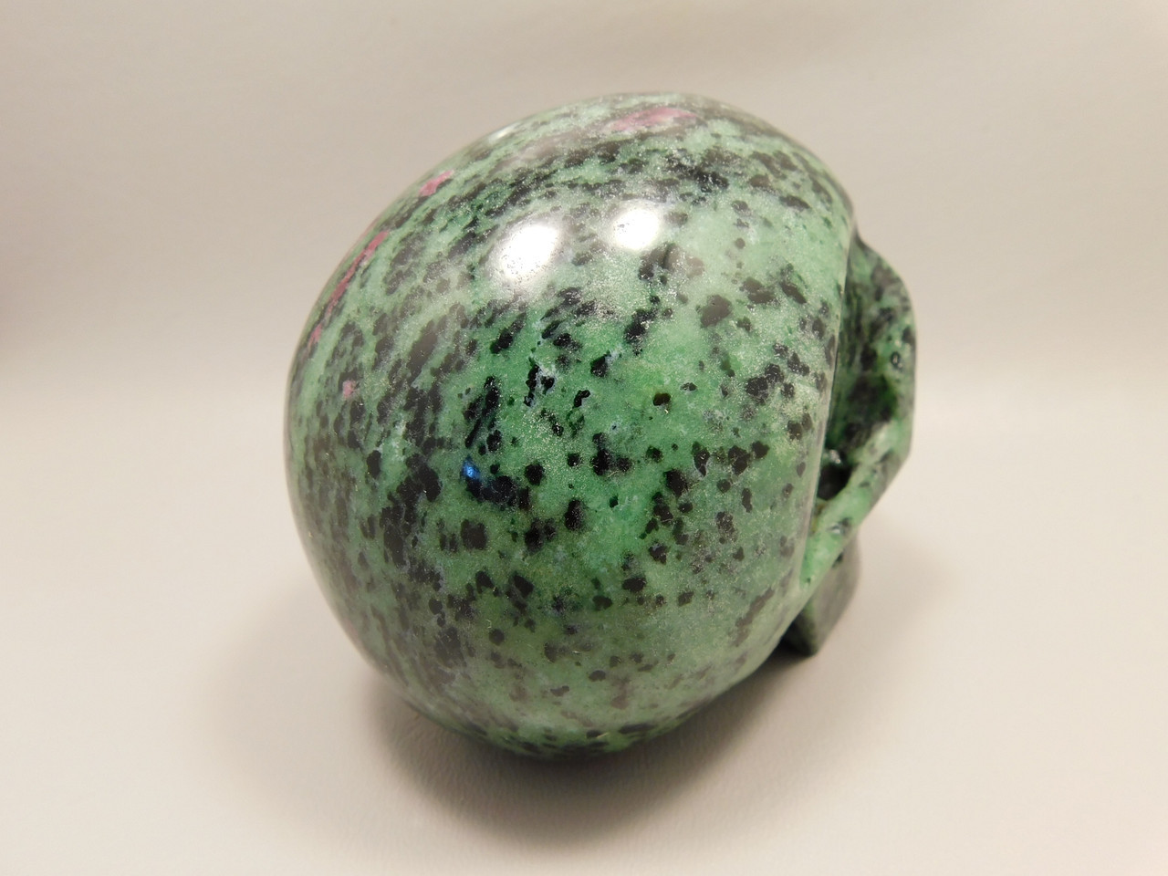 Skull Gemstone Carving Ruby and Zoisite 3.8 inch Hand-Carved #O83