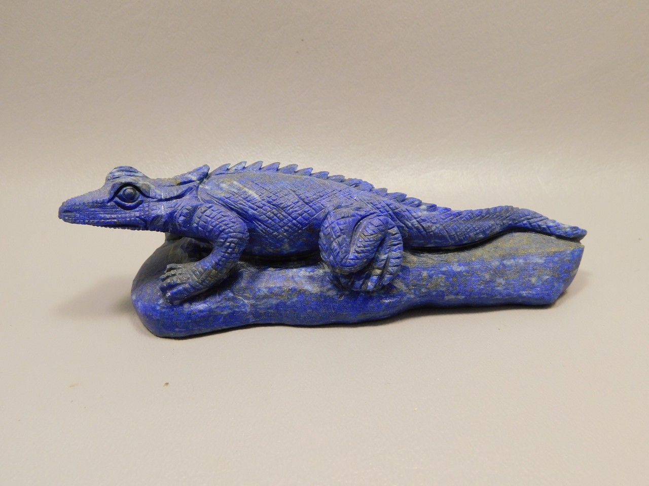 Lizard Figurine Blue Lapis Collectible Gemstone Animal Carving #O252