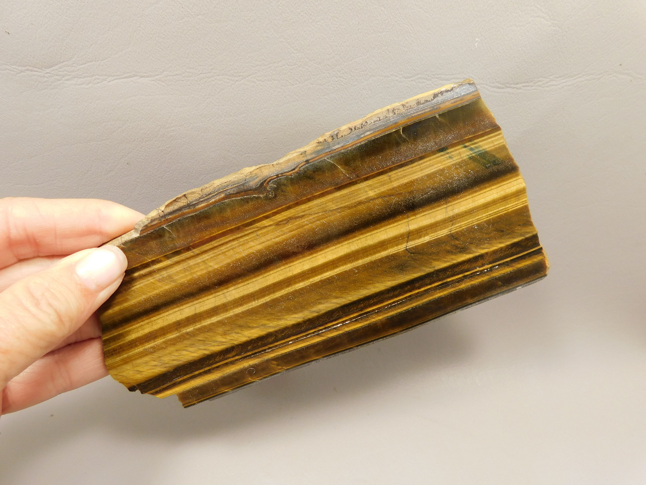 Tiger-eye Polished Stone Slab Chatoyant Tiger's Eye #O4