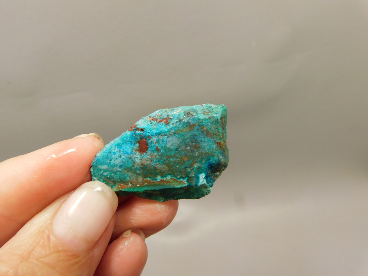 Gem Silica Chrysocolla Cuprite Unpolished Stone Slab Rough Rock #O101