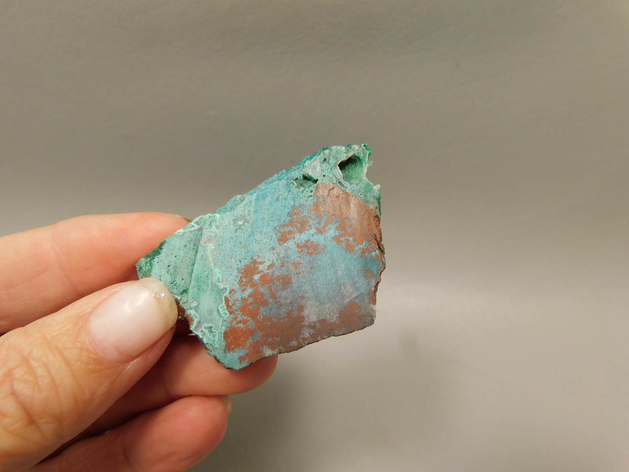 Gem Silica Chrysocolla Cuprite Unpolished Stone Slab Rough Rock #O110