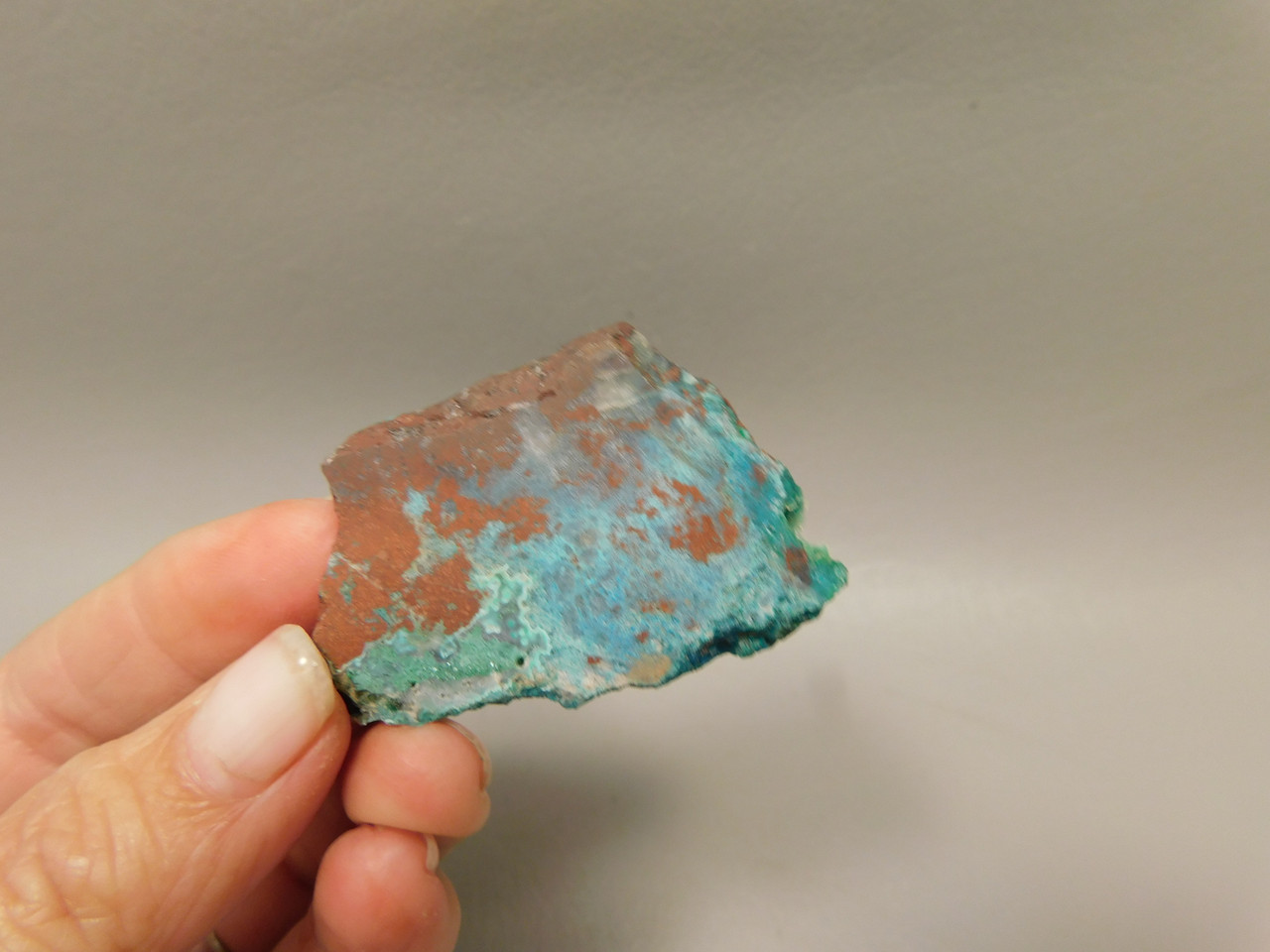 Gem Silica Chrysocolla Cuprite Unpolished Stone Slab Rough Rock #O110