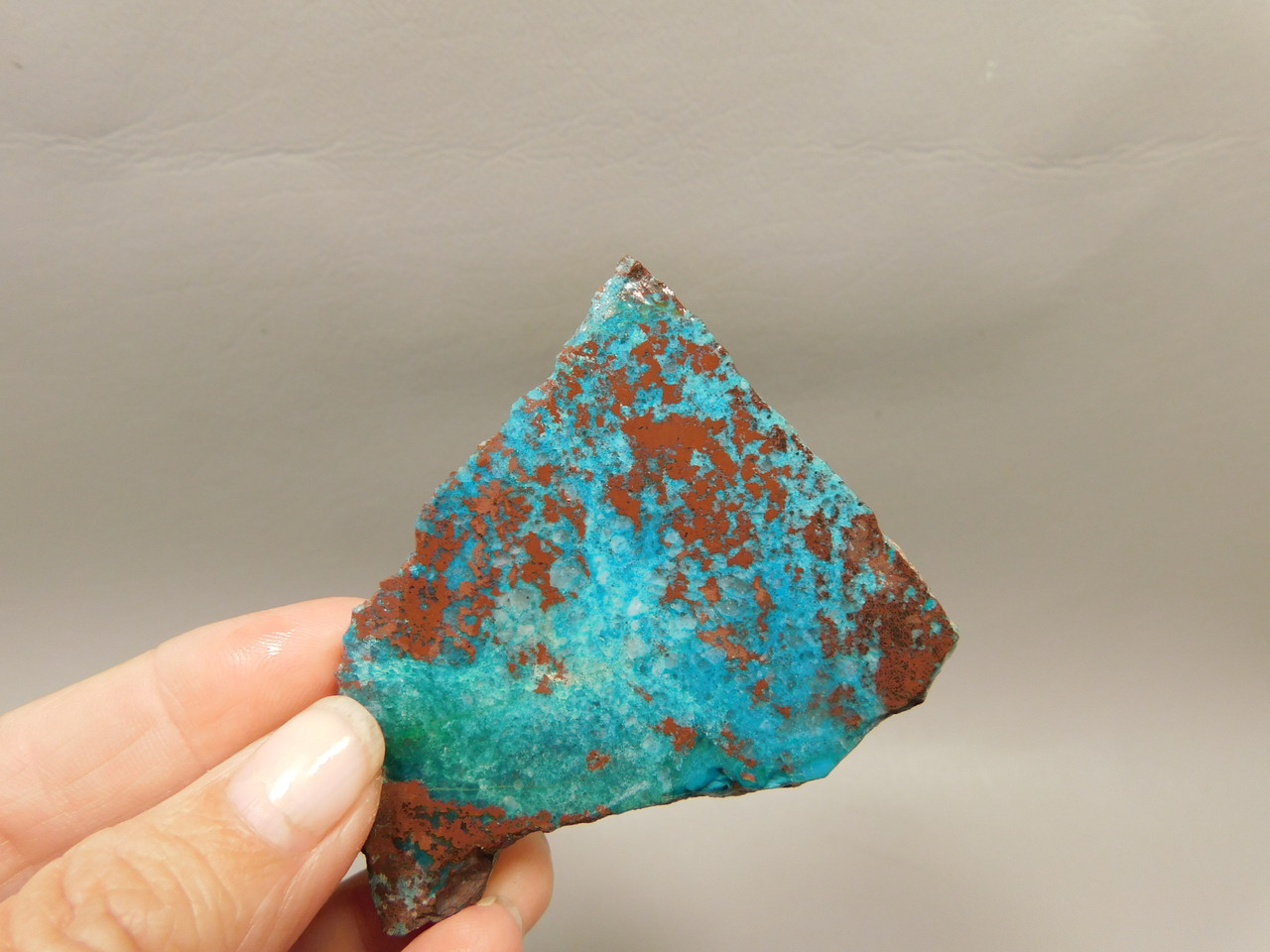 Gem Silica Chrysocolla Cuprite Unpolished Stone Slab Rough Rock #O110