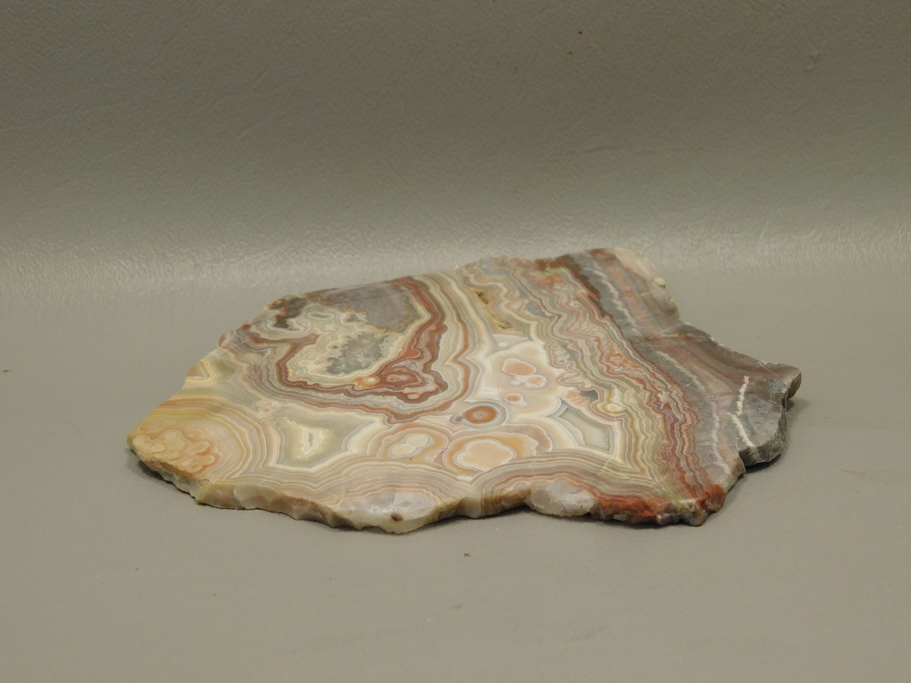 Red Crazy Lace Agate Stone Slab Lapidary Rough Rock Mexico #O4