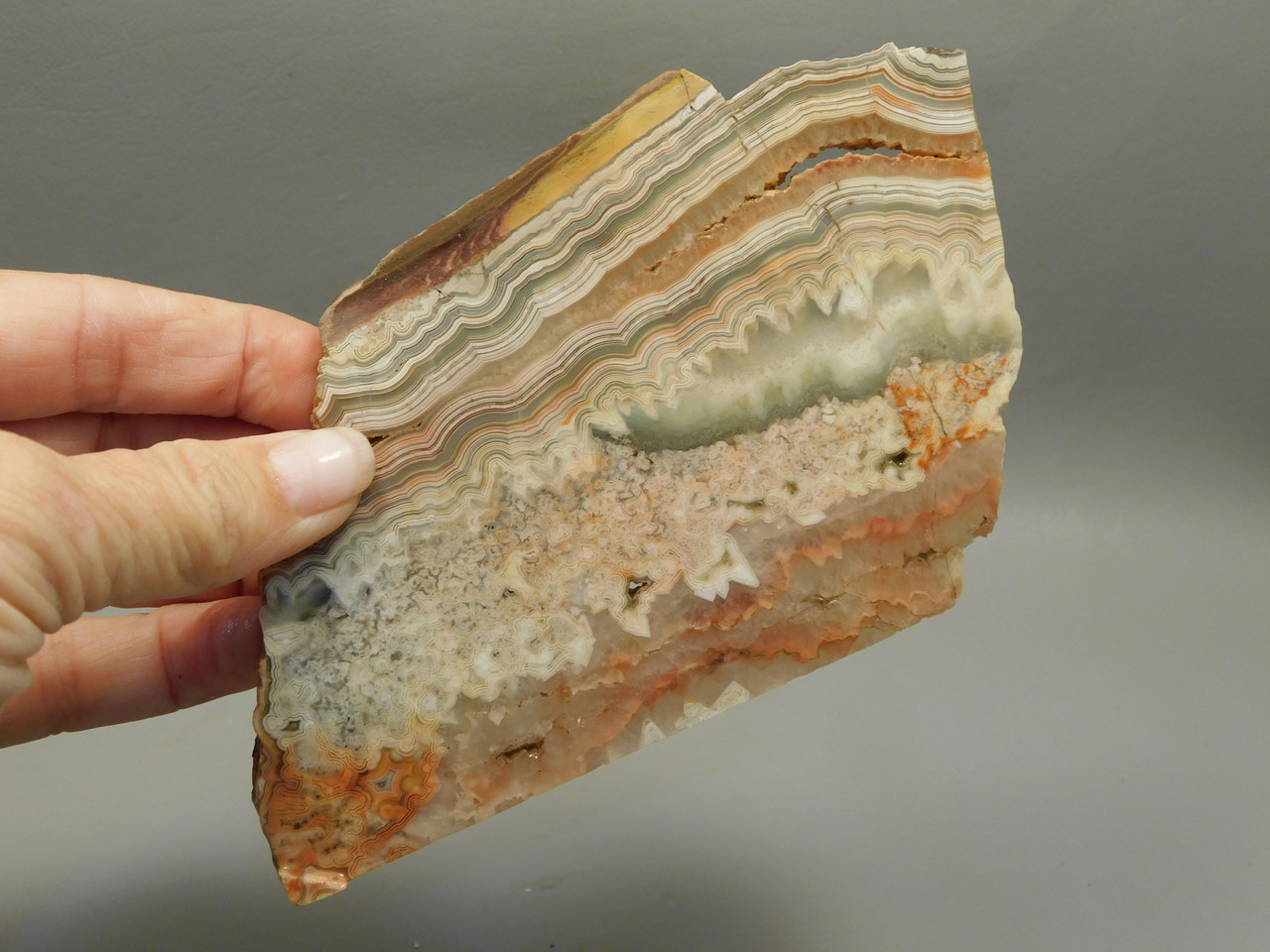 Red Crazy Lace Agate Stone Slab Lapidary Rough Rock Mexico #O7