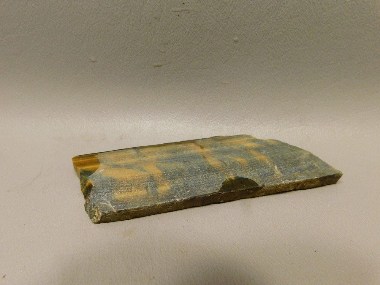 Tiger-eye Rough Rock Yellow Blue Tiger's Eye Stone Slab Cabbing #O7