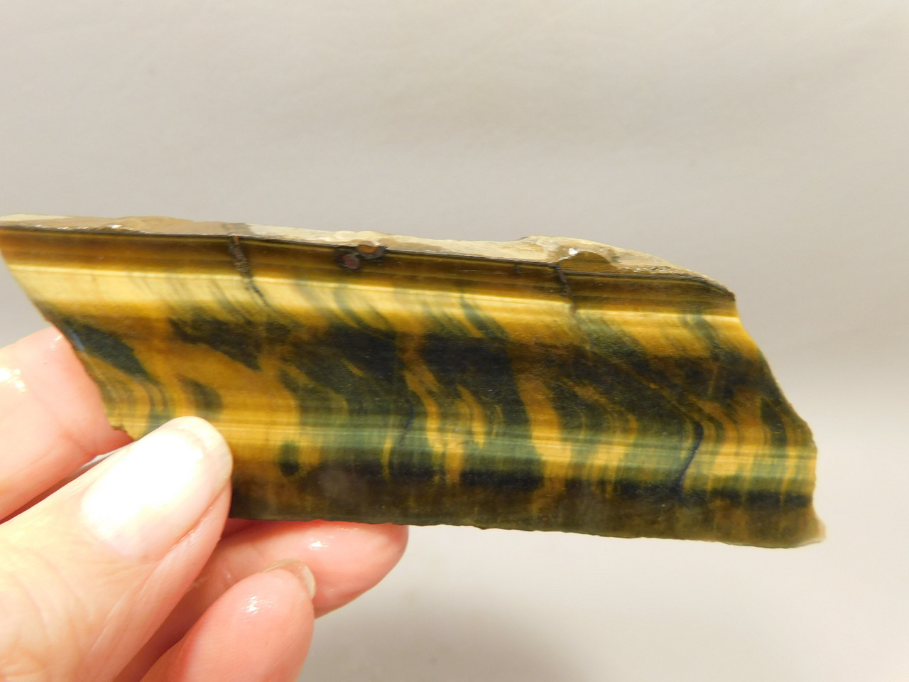 Tiger-eye Rough Rock Yellow Blue Tiger's Eye Stone Slab Cabbing #O12