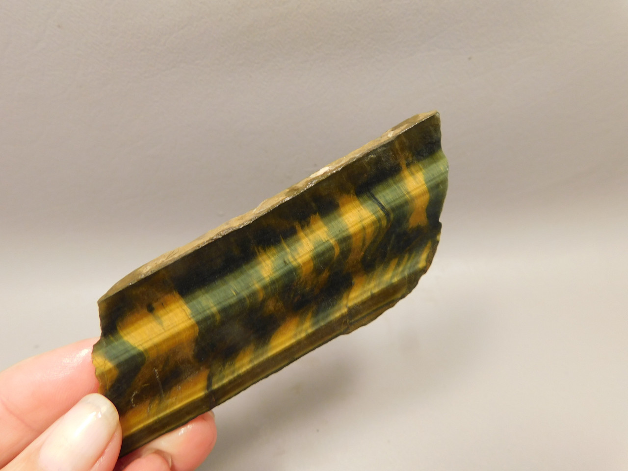 Tiger-eye Rough Rock Yellow Blue Tiger's Eye Stone Slab Cabbing #O12