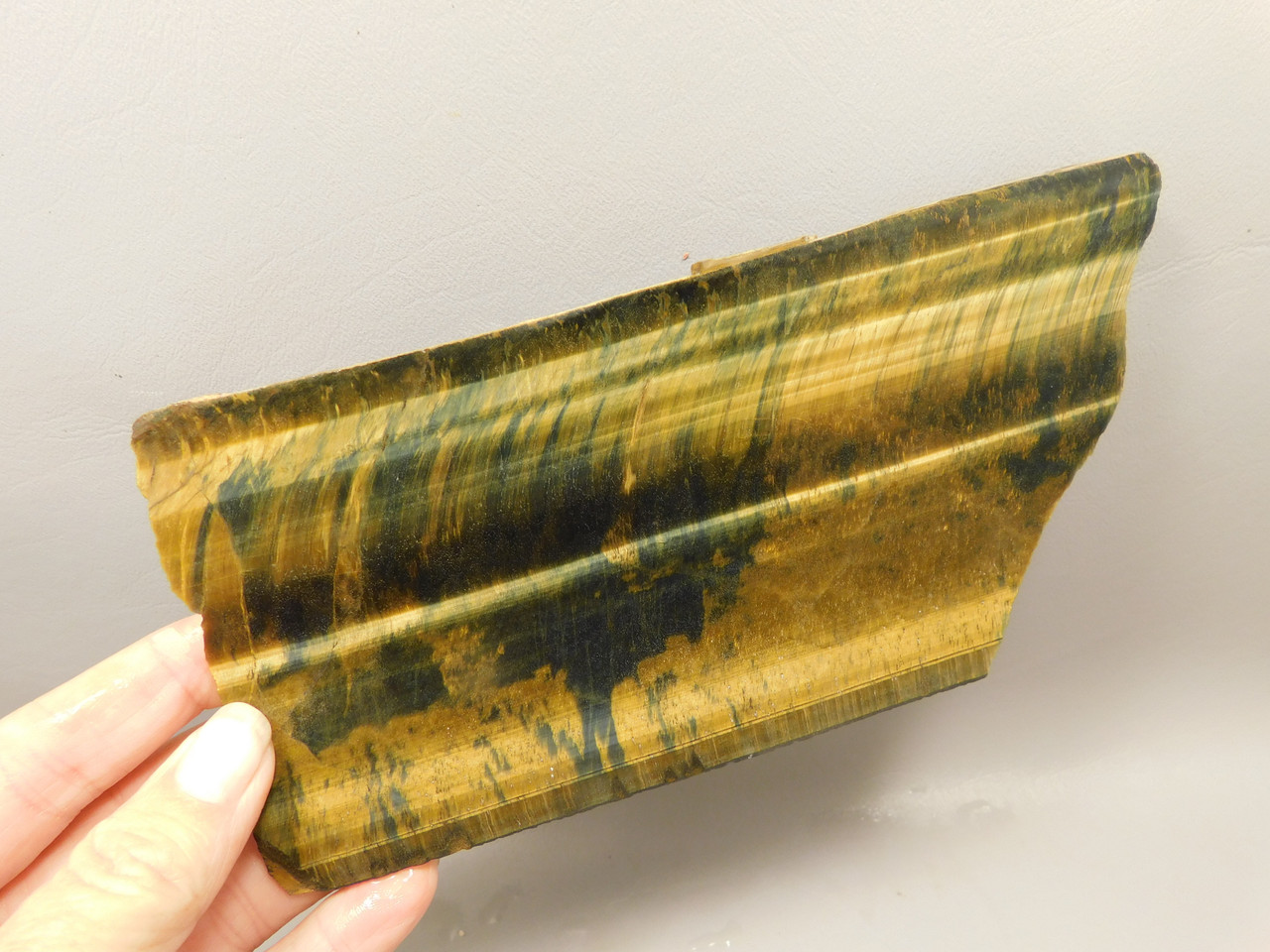 Tiger-eye Rough Rock Yellow Blue Tiger's Eye Stone Slab Cabbing #O5