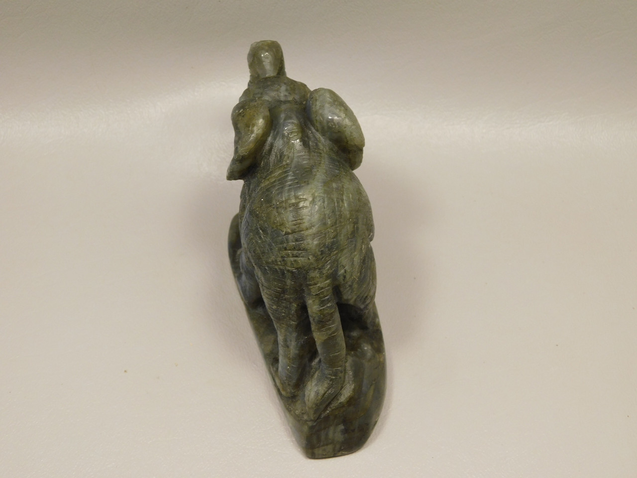 Elephant Carving Figurine Labradorite Carved Stone Animal #O242