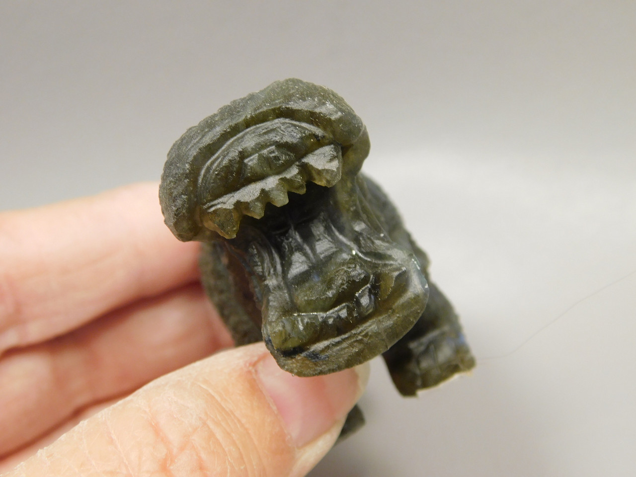 Hippopotamus Figurine Labradorite Carved 2.5 inch Stone Animal #O294