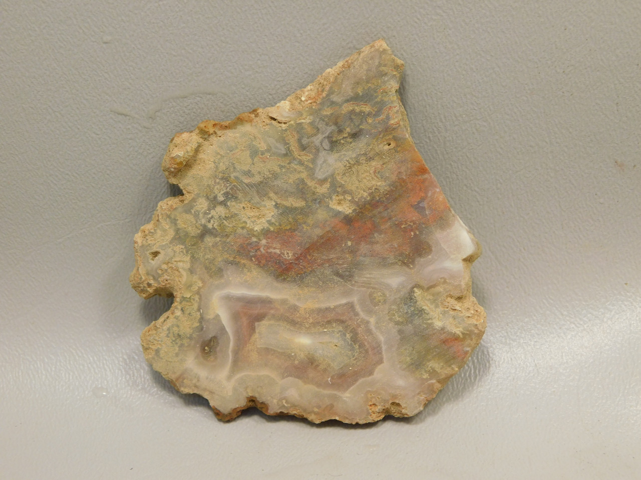 Red Banded Moss Agate Unpolished Stone Slab Cady Mountains  #O1