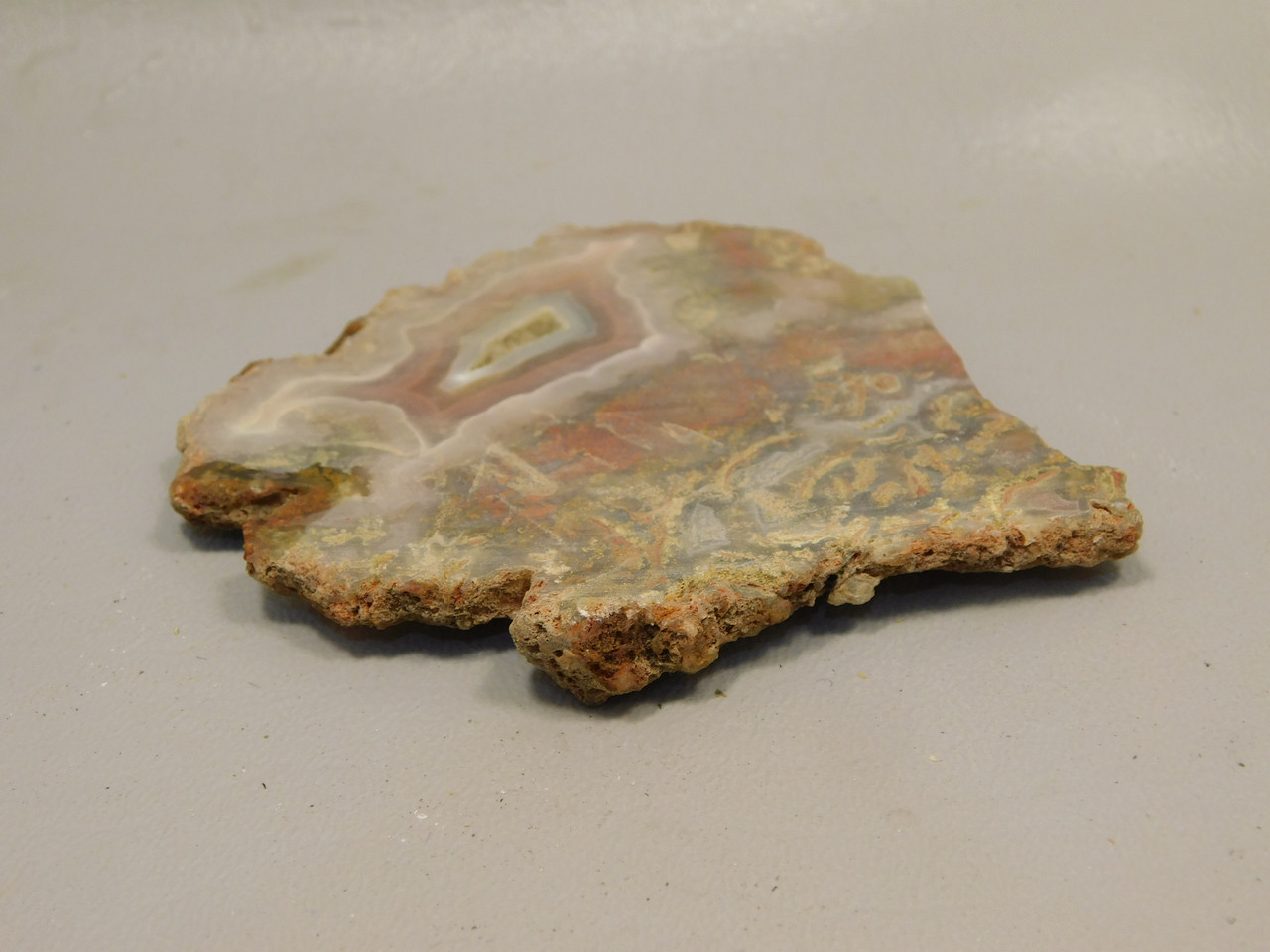 Red Banded Moss Agate Unpolished Stone Slab Cady Mountains  #O1