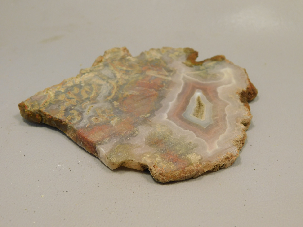 Red Banded Moss Agate Unpolished Stone Slab Cady Mountains  #O1