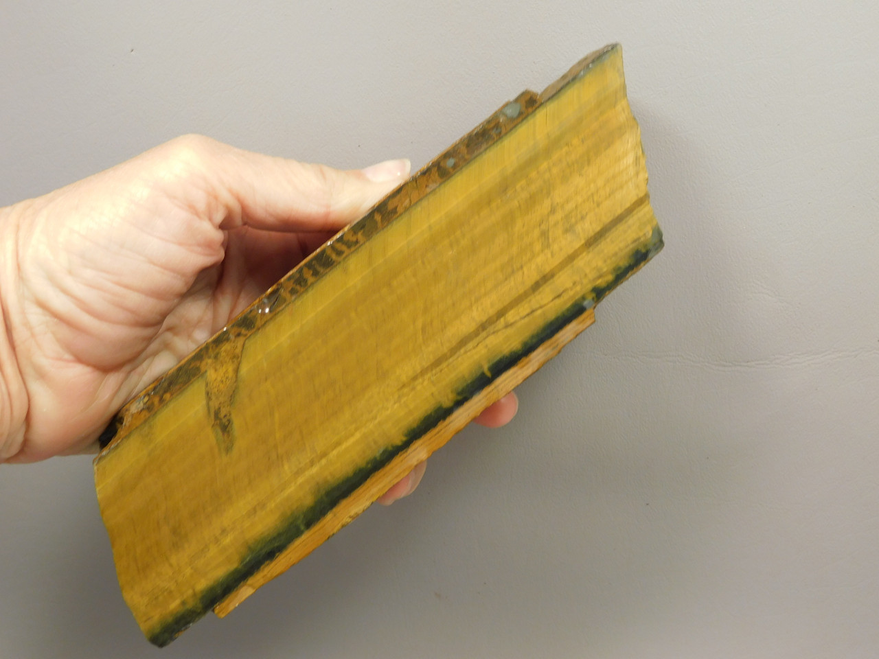 Tiger-eye Rough Rock Yellow Tiger's Eye Lapidary Cabbing #O21