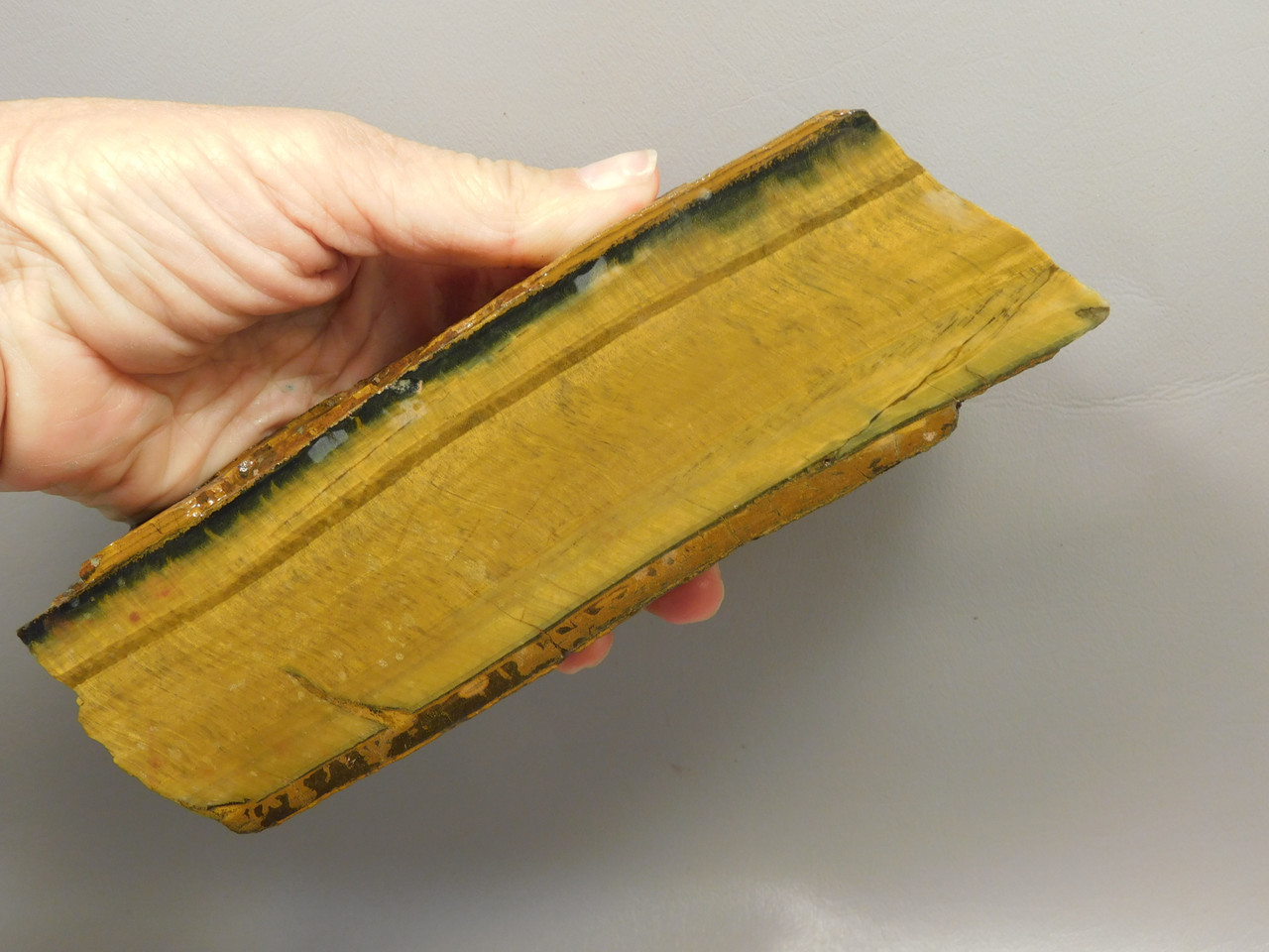 Tiger-eye Rough Rock Yellow Tiger's Eye Lapidary Cabbing #O21