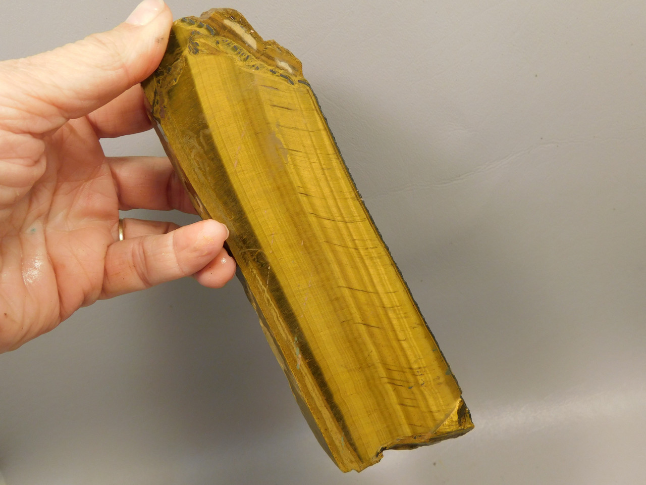 Tiger-eye Rough Rock Yellow Tiger's Eye Lapidary Cabbing #O22