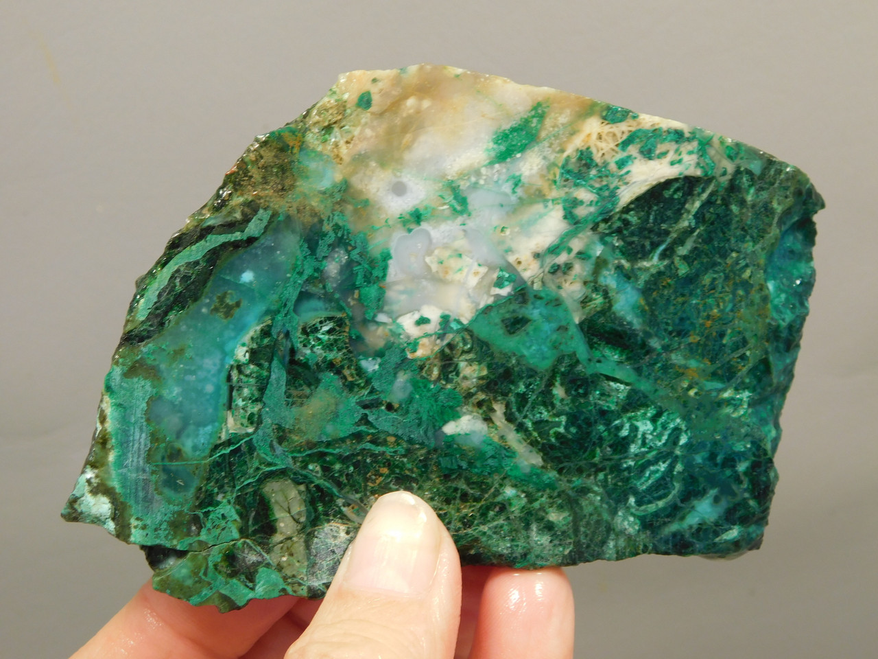Gem Silica Chrysocolla Inspiration Mine Unpolished Stone Slab #O1