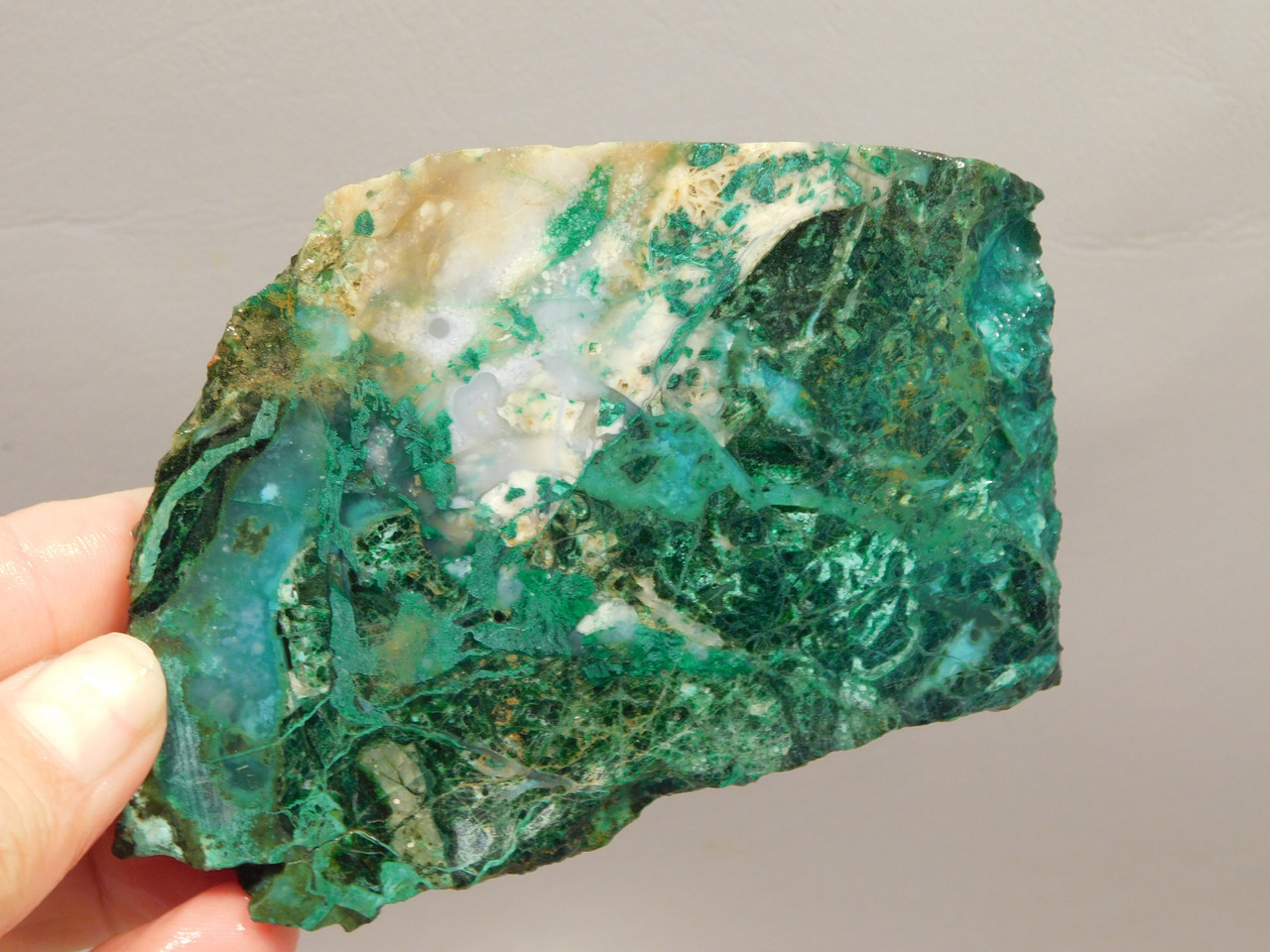 Gem Silica Chrysocolla Inspiration Mine Unpolished Stone Slab #O1