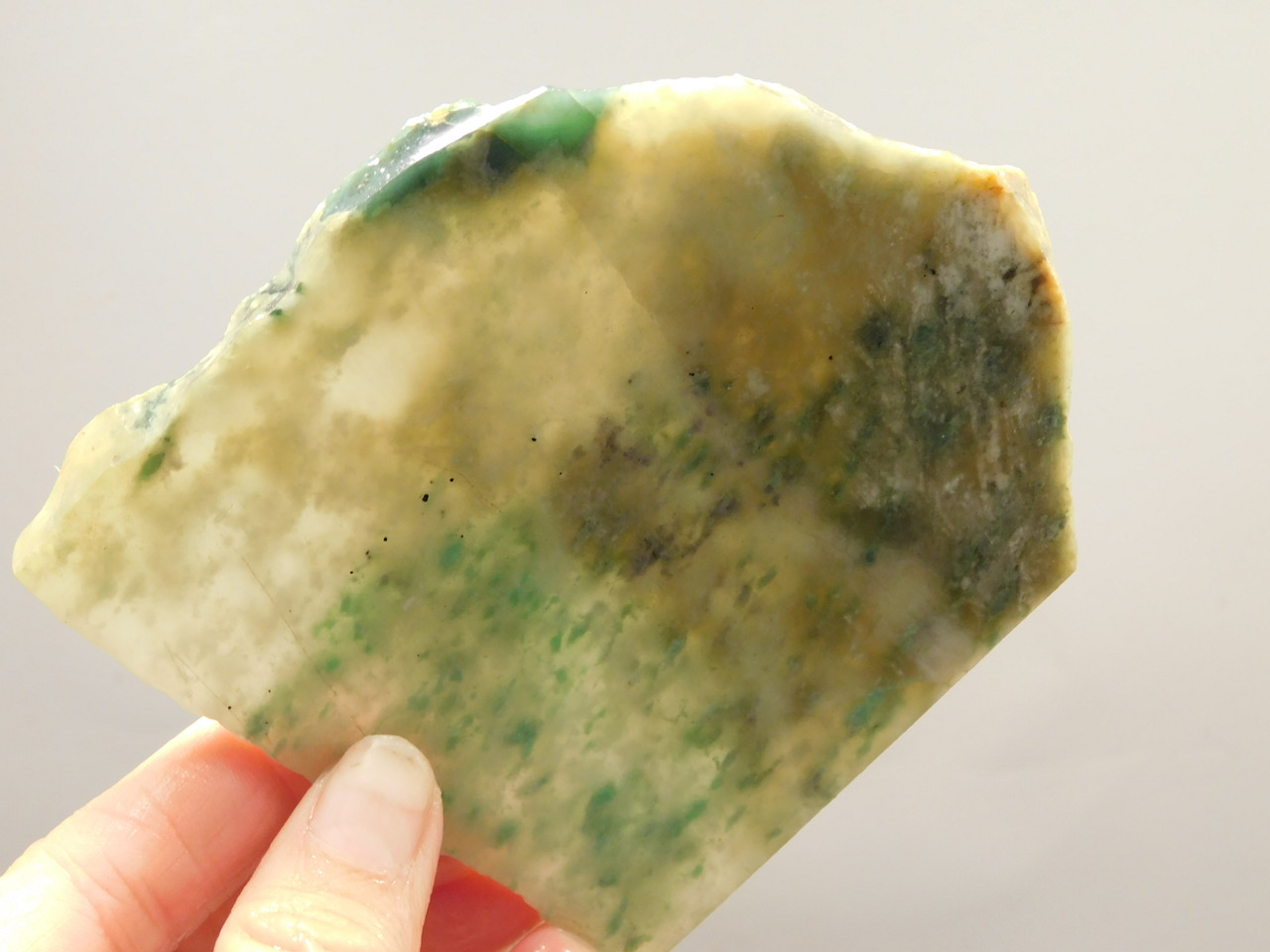 California Green Nephrite Jade Unpolished Stone Slab Rough Rock #O22