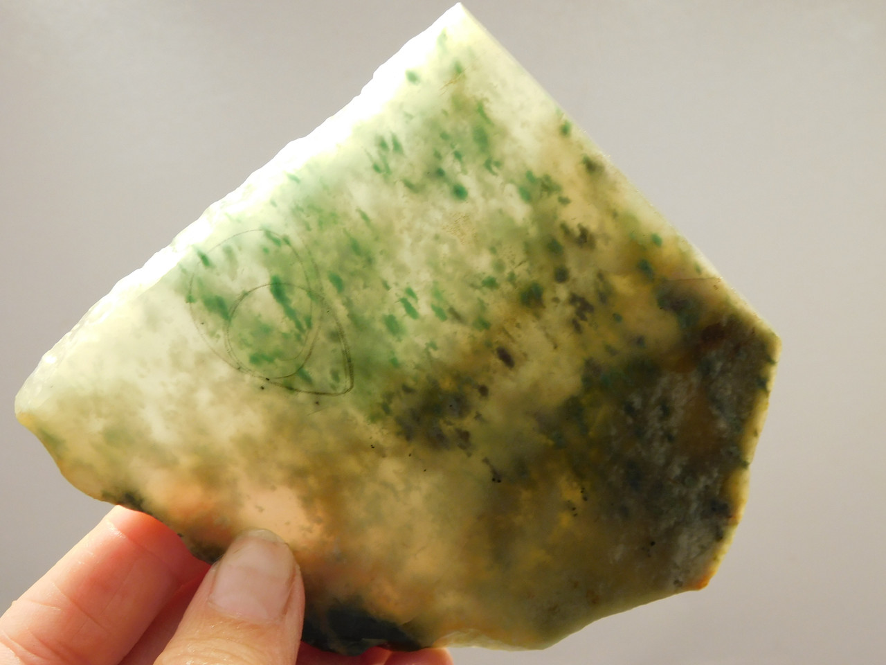 California Green Nephrite Jade Unpolished Stone Slab Rough Rock #O22