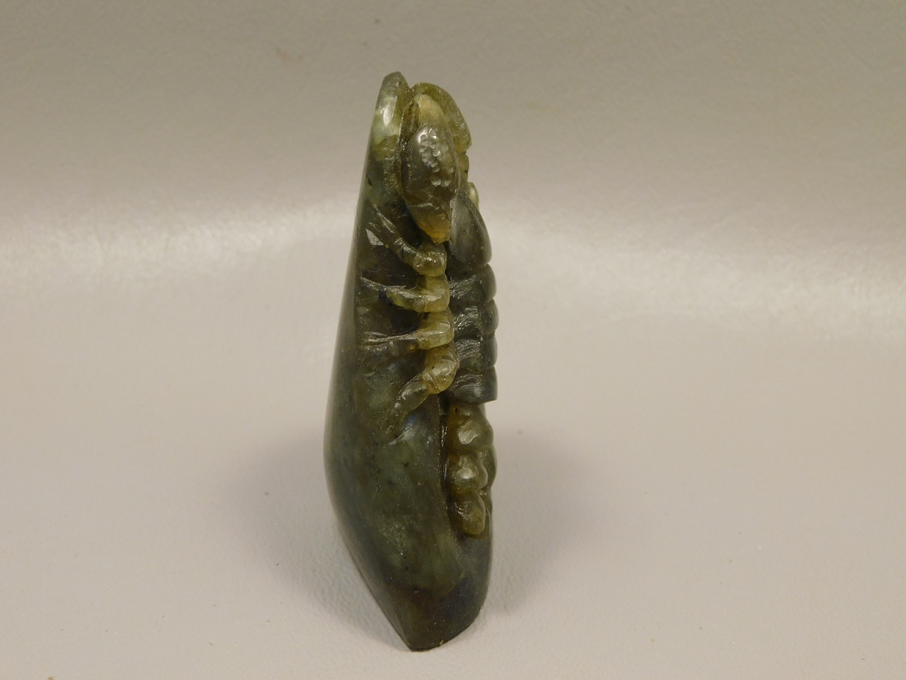 Scorpion Figurine Gemstone Animal Carving Labradorite  #O2