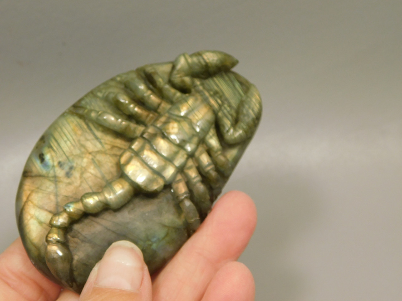 Scorpion Figurine Gemstone Carving Labradorite  #O212