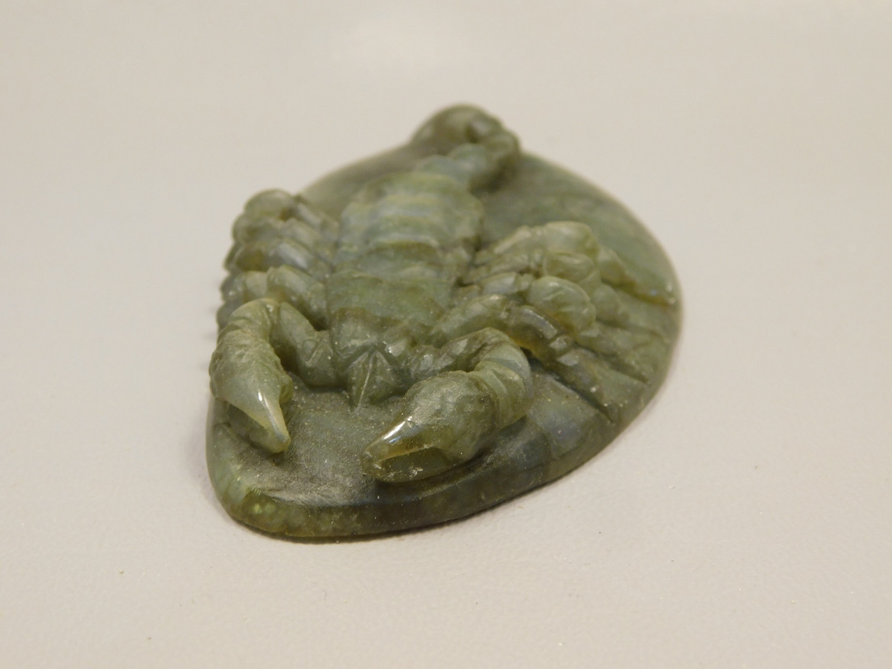Scorpion Figurine Gemstone Carving Labradorite  #O212