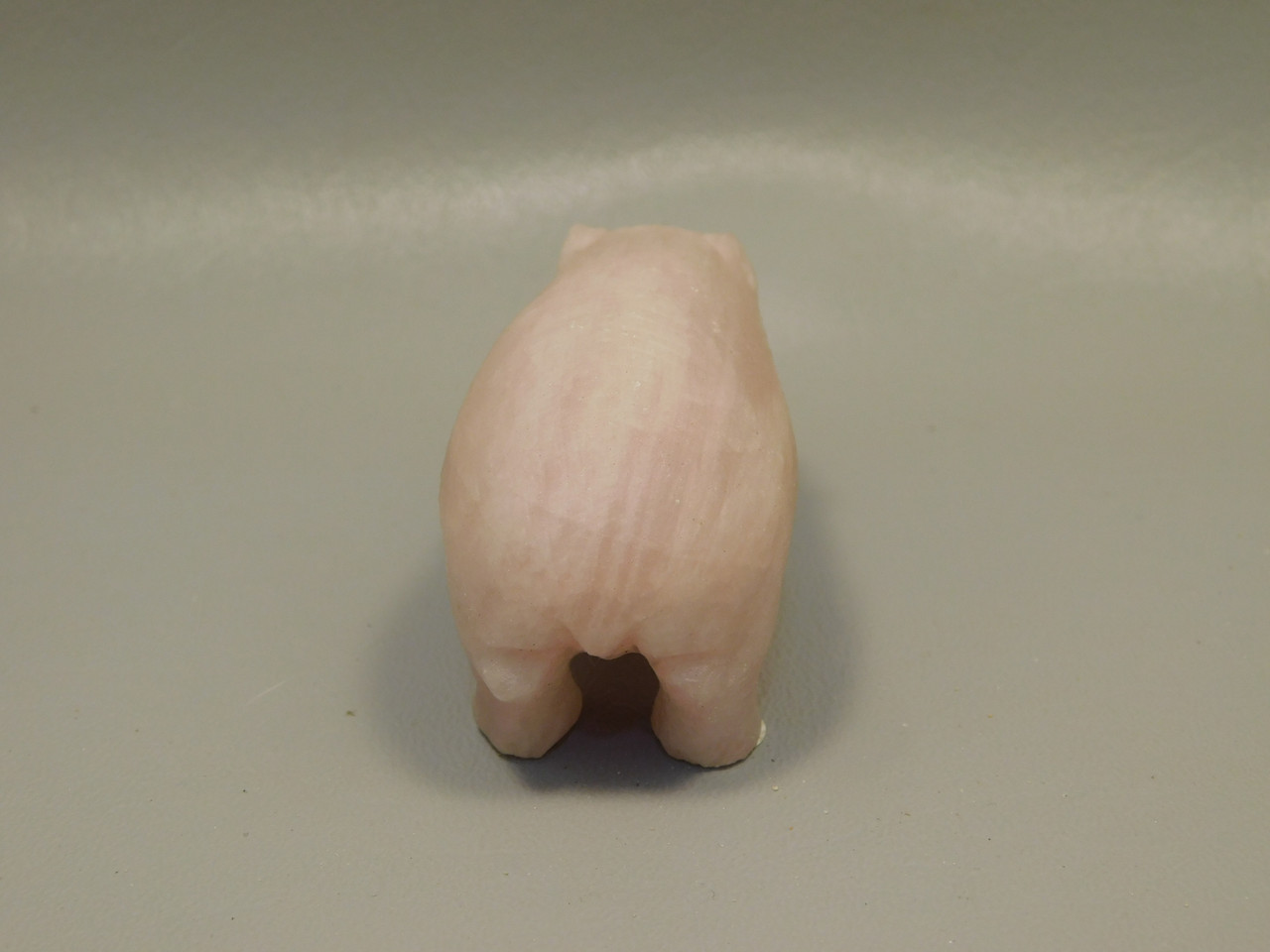 Hippopotamus Figurine Rose Quartz 3 inch Animal Carving #O378