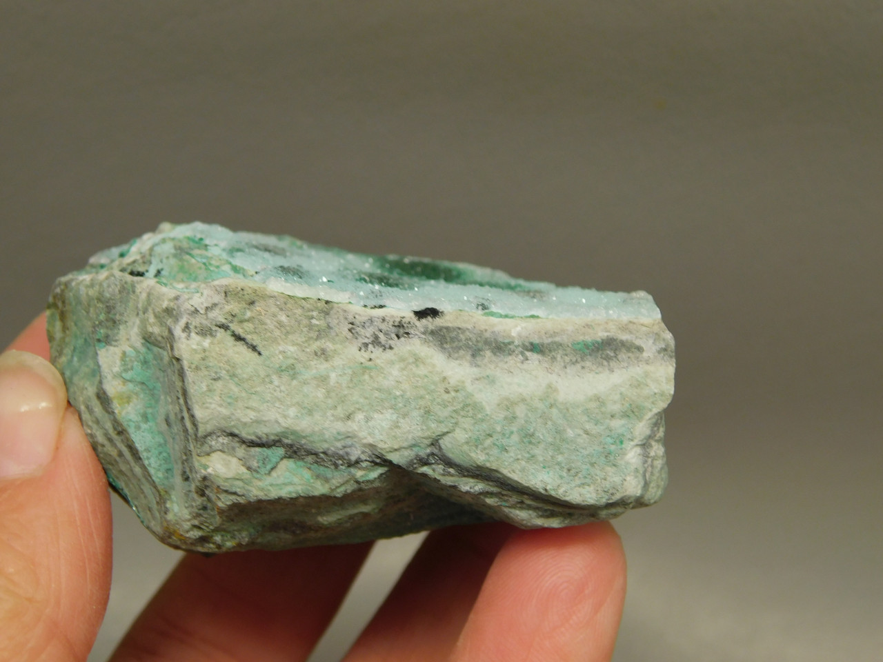 Drusy Chrysocolla Mineral Specimen Blue Druse Green Malachite #O2