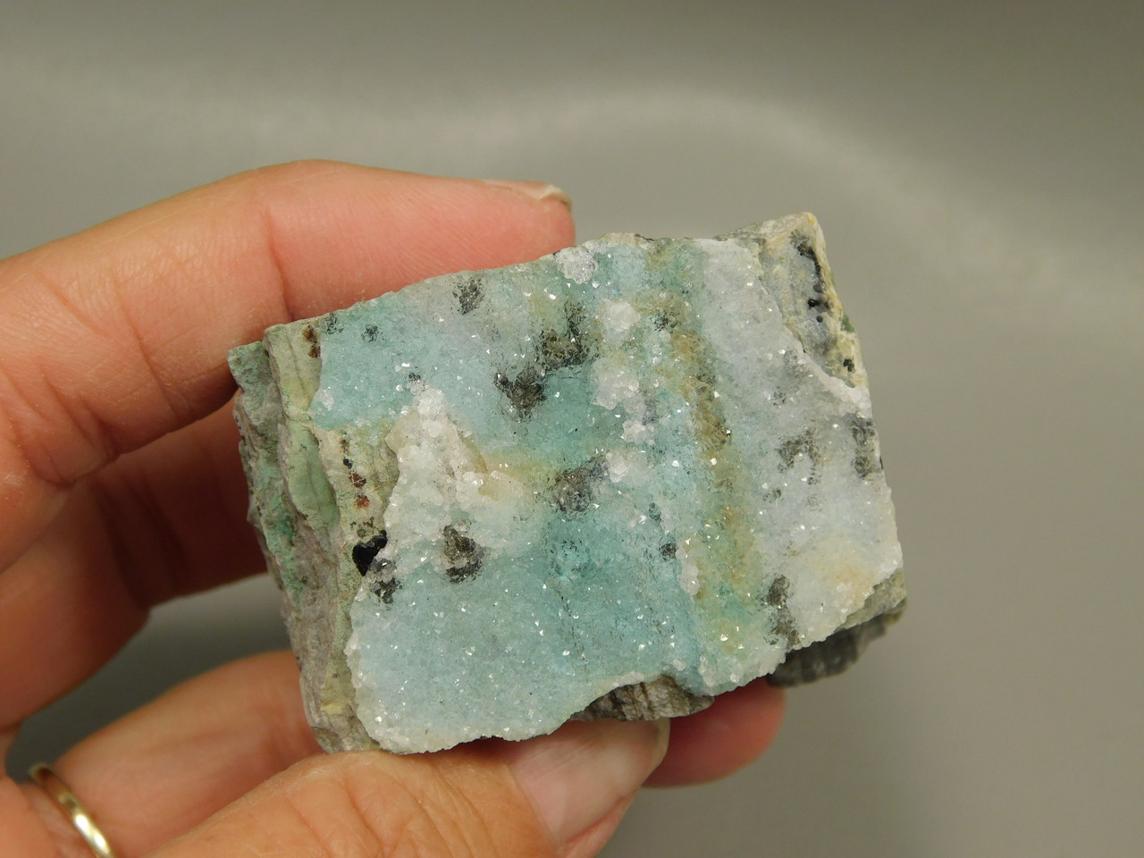 Drusy Chrysocolla Mineral Specimen Blue Druse Green Malachite #O3