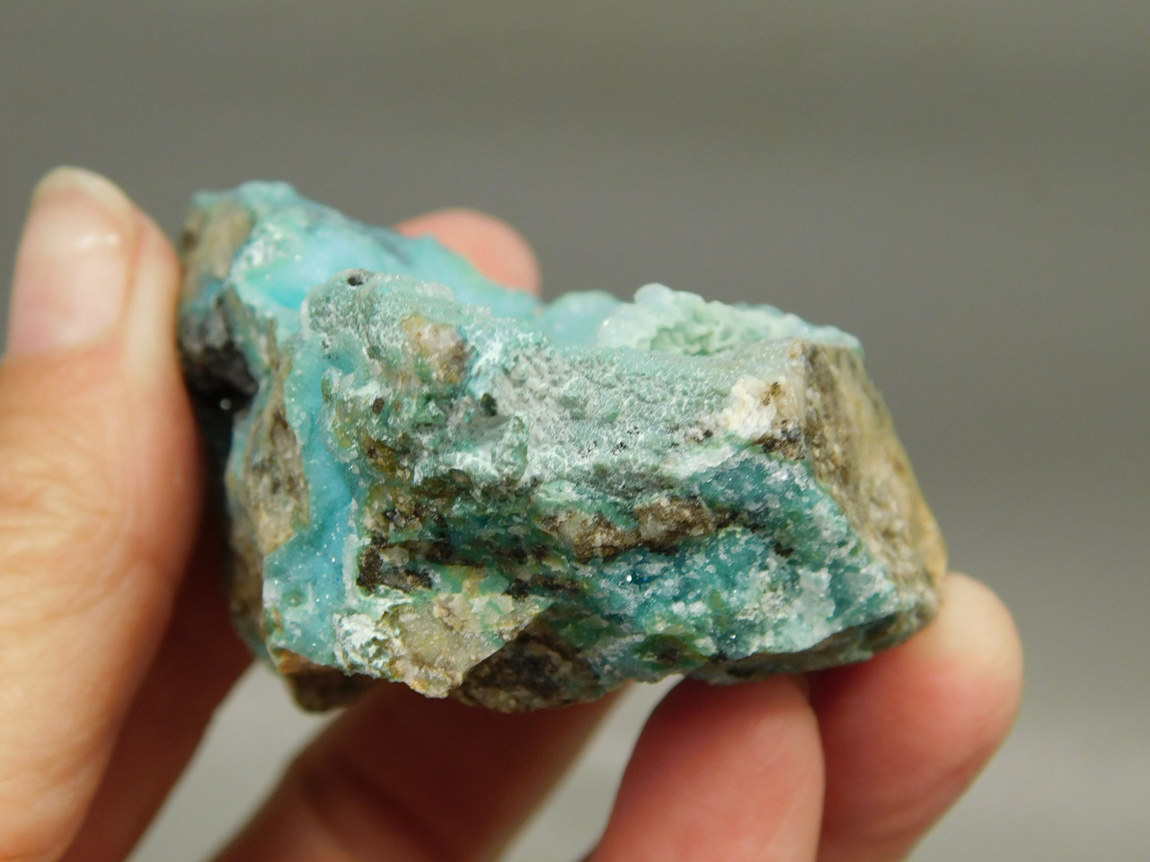 Drusy Chrysocolla Mineral Specimen Blue Druse Green Malachite #O4