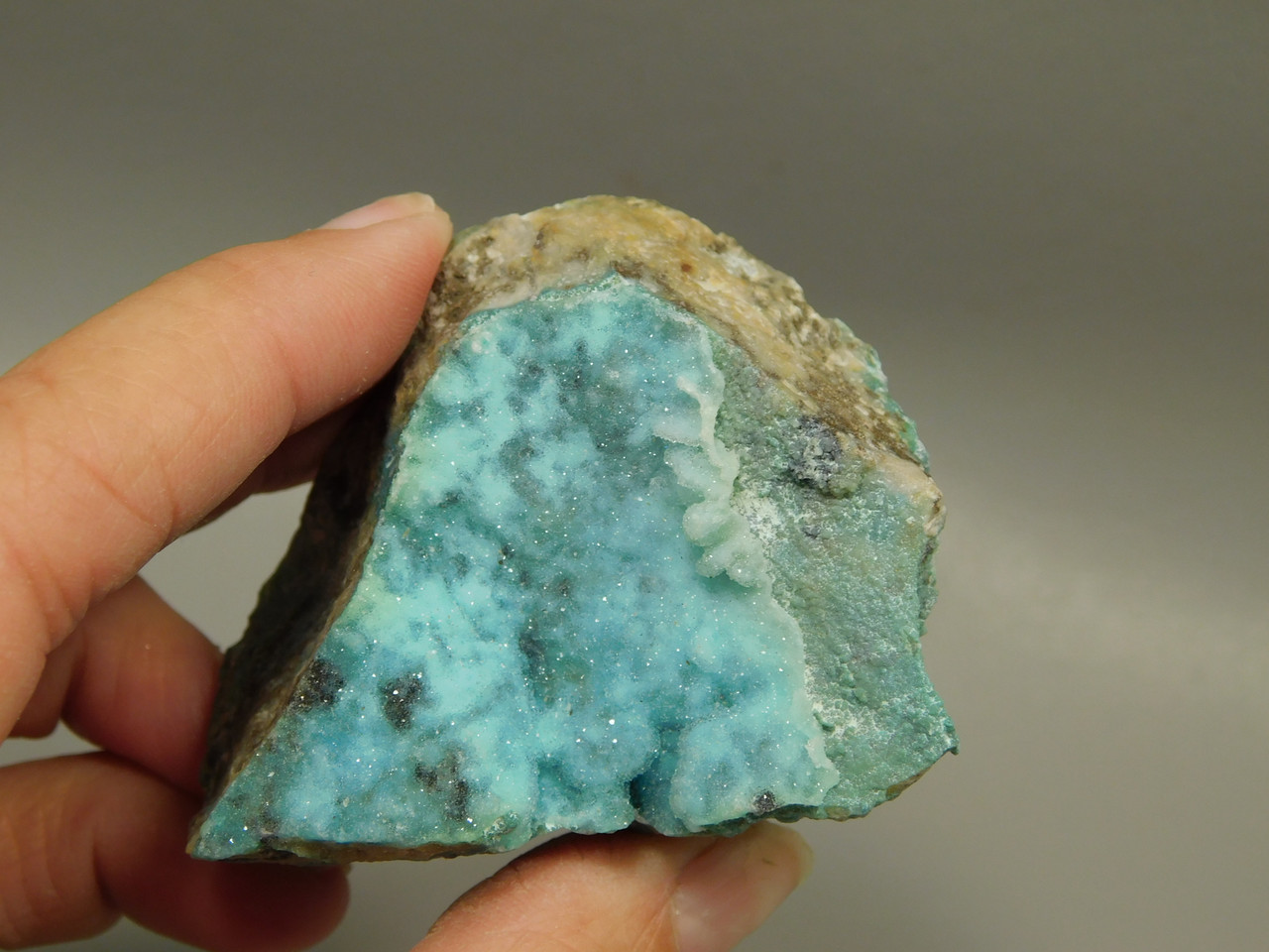 Drusy Chrysocolla Mineral Specimen Blue Druse Green Malachite #O4