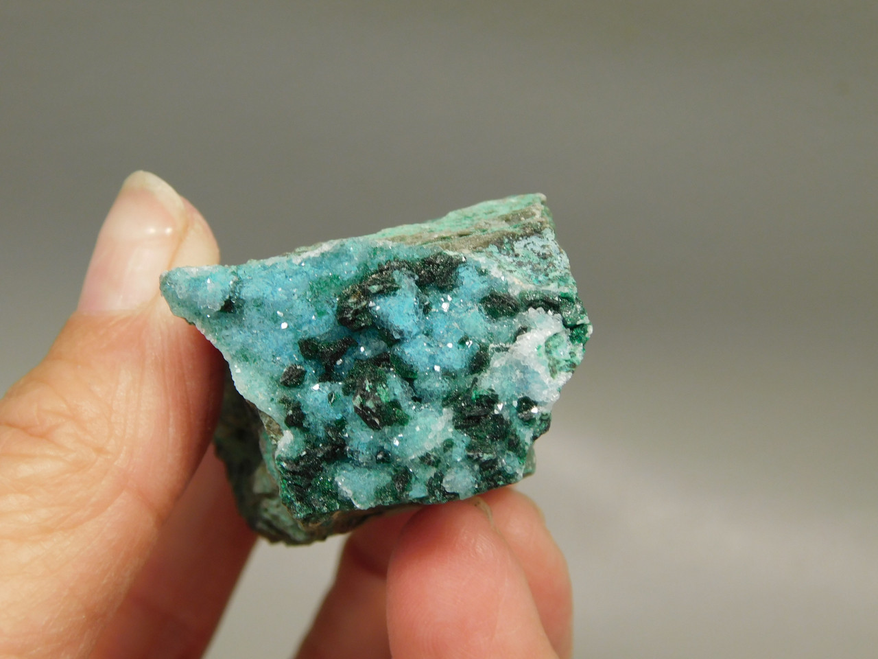 Drusy Chrysocolla Mineral Specimen Blue Druse Green Malachite #O4