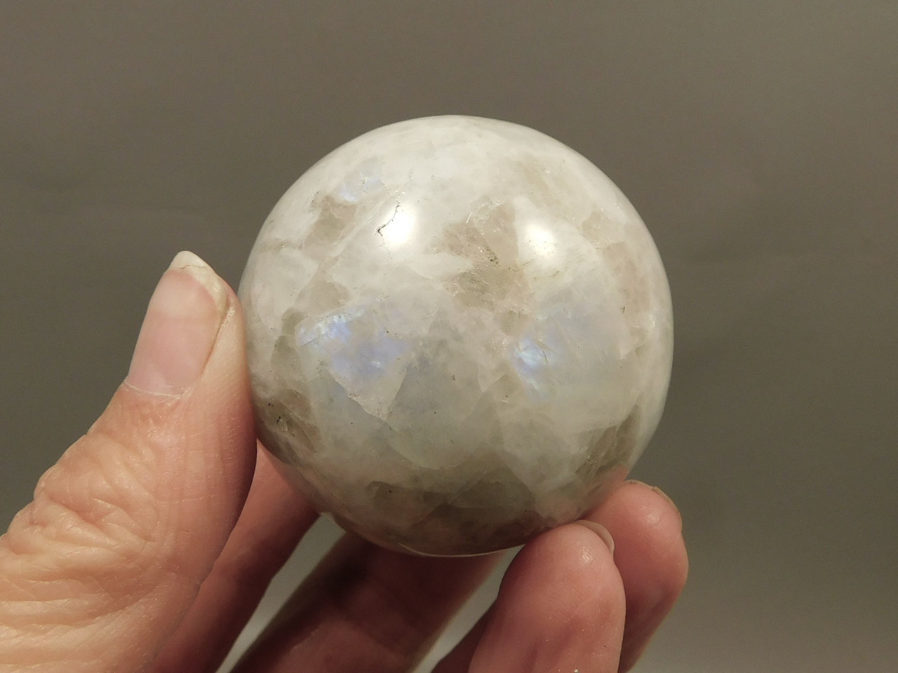 Moonstone Sphere 1.8 inch Polished Rock Rainbow Gemstone India #O13