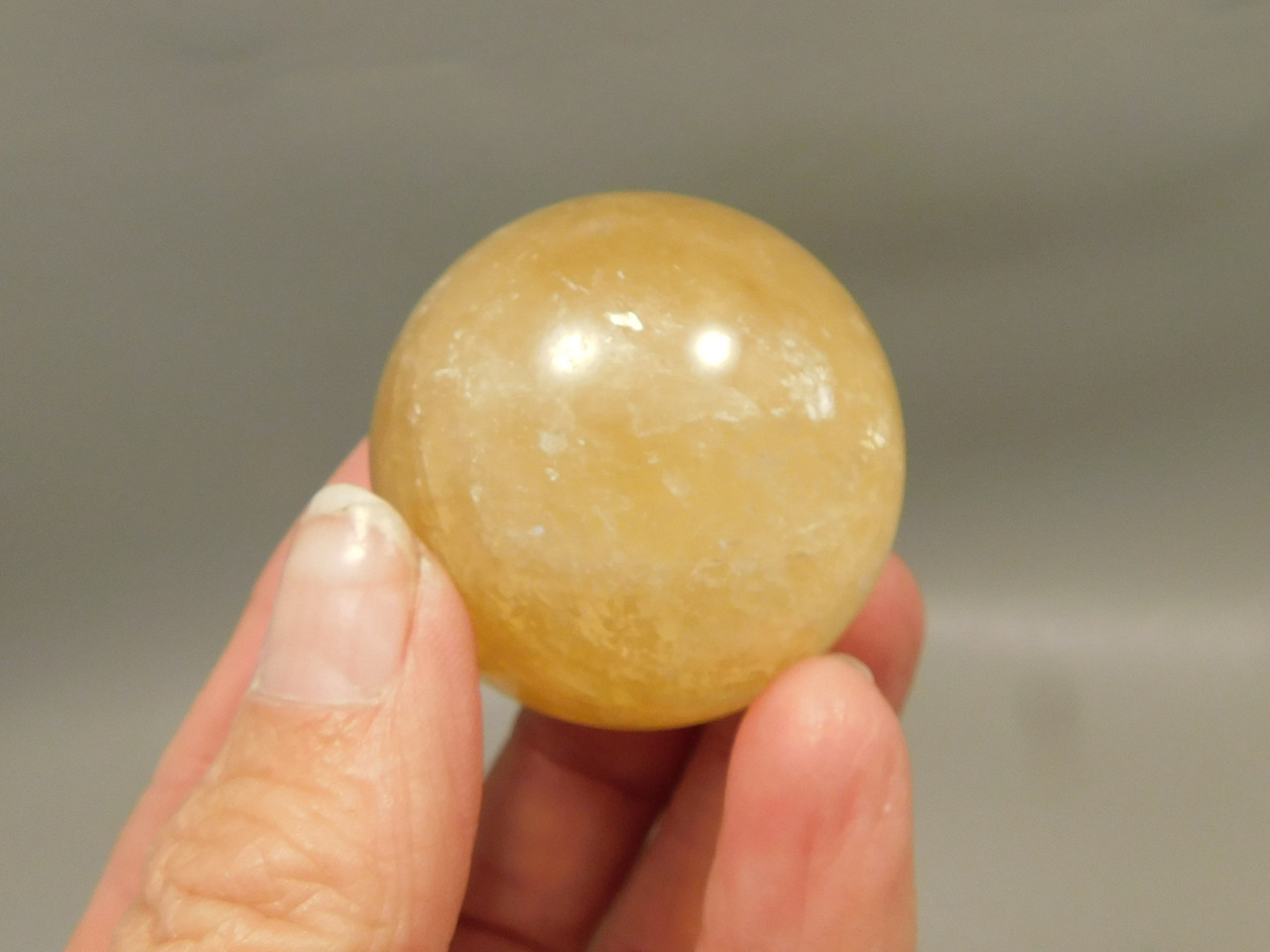 Honey Calcite Stone 1.5 inch Sphere Rock 39 mm Crystal Ball #O15