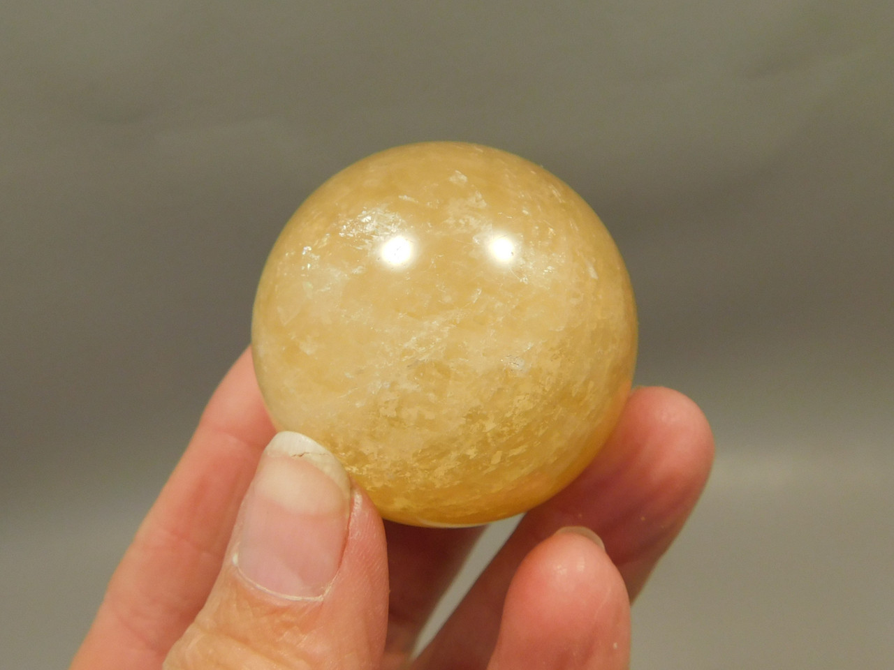 Honey Calcite Stone 1.5 inch Sphere Rock 39 mm Crystal Ball #O15