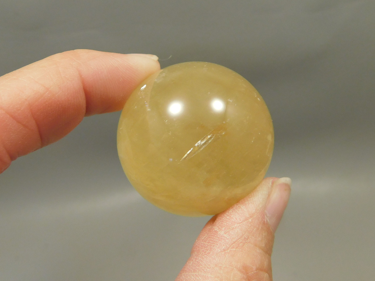 Honey Calcite Stone 1.4 inch Sphere Rock 36 mm Crystal Ball #O4