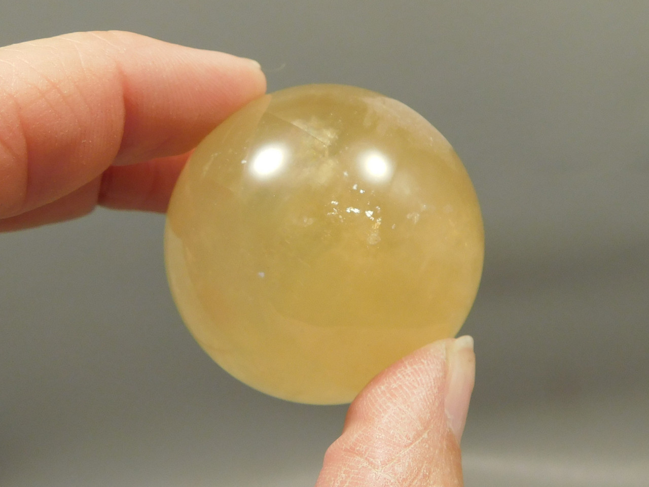 Honey Calcite Stone 1.6 inch Sphere Rock 40 mm Crystal Ball #O7