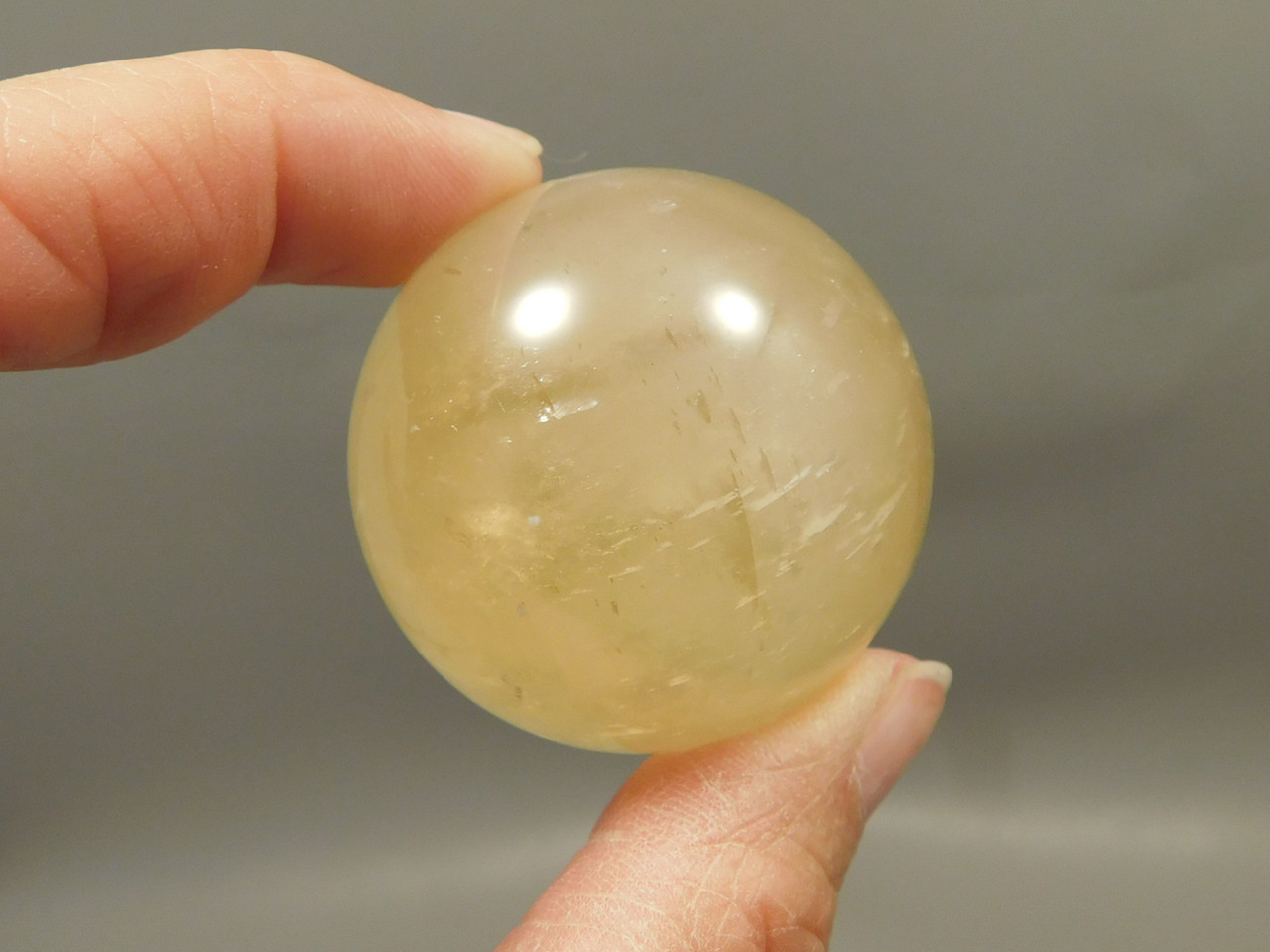 Honey Calcite Stone 1.6 inch Sphere Rock 40 mm Crystal Ball #O7