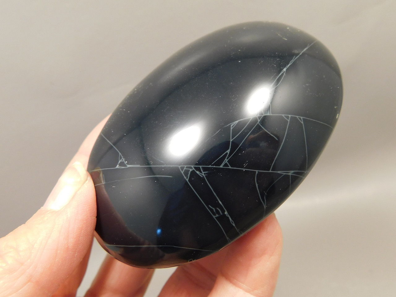 Spiderweb Obsidian Polished Rock Massage Healing Palm Stone #O2
