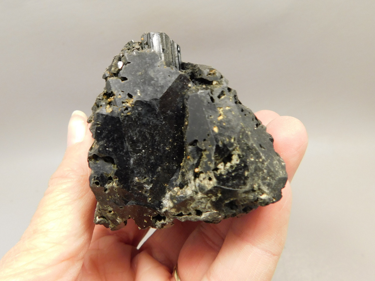 Black Tourmaline Natural 3.7 inch Crystal Schorl Mineral Specimen  #O1